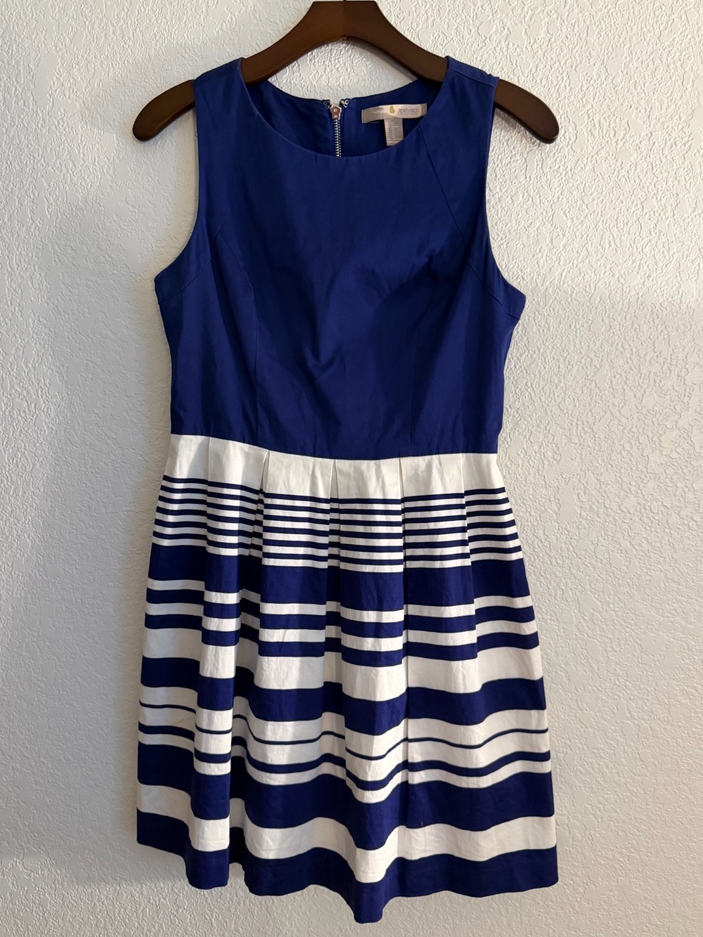 Royal Blue Stripe Fit & Flare Dress